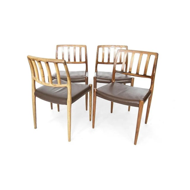 Brown Vintage Danish Chairs by Niels O. Møller for JL Møllers Furniture Factory, Set of 6 For Sale - Image 8 of 11