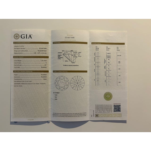 Gia Platinum Round Brilliant Cut Diamond Halo Ring 1.48ct 5.8g, Size 3.75 For Sale - Image 11 of 11