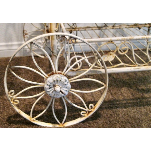 Shabby Chic Vintage Shabby Chic French Wire Tea Cart For Sale - Image 3 of 12