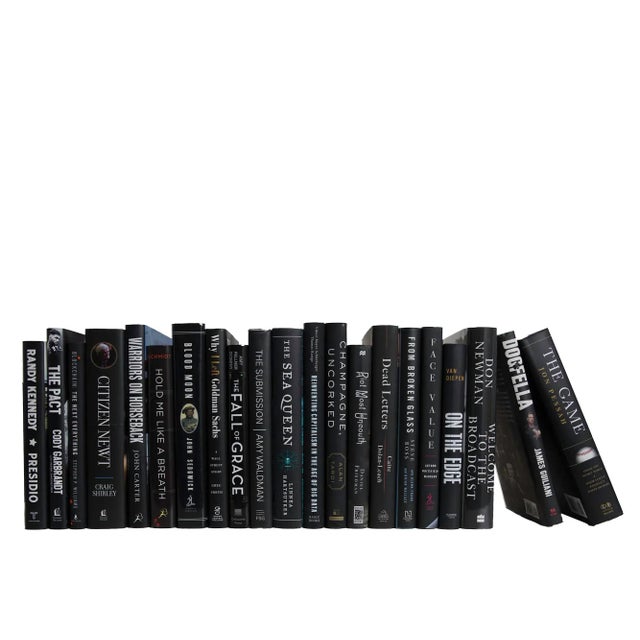 Modern Decorative Books - Black Tie Dust Jacket Books - Black Books By The Foot For Sale - Image 3 of 3