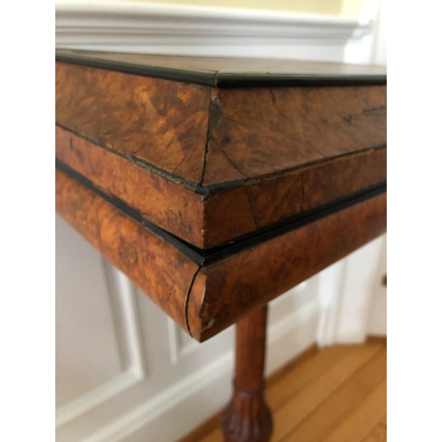 Early 19th Century English Burl Mahogany Teapoy Tea Caddy For Sale - Image 10 of 13