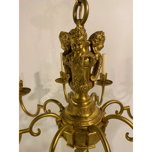 Edward F. Caldwell & Co. 1920s Caldwell Gilt Bronze Chandeliers For Sale - Image 4 of 6