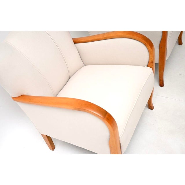 Art Deco Swedish Armchairs in Satin Birch, 1930s, Set of 2 For Sale - Image 6 of 9