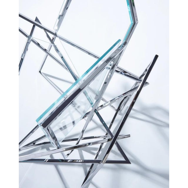 Sitting Bull Chair in Stainless Steel and Clear Glass and by Orfeo Studio For Sale - Image 6 of 9