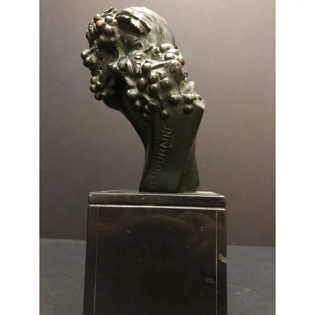 Black 1920s Marcel-André Bouraine Bronze Bust Sculpture For Sale - Image 8 of 9