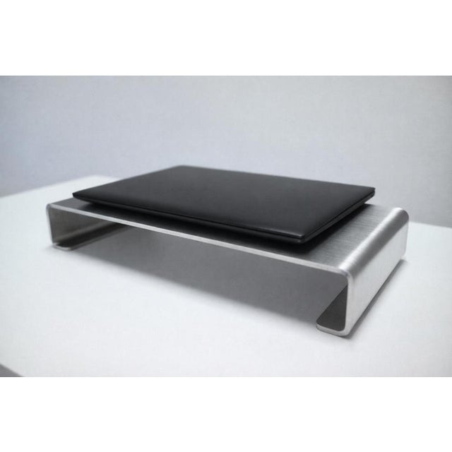 Handmade Desktop Monitor Stand in Stainless Steel by Veliento For Sale - Image 4 of 9