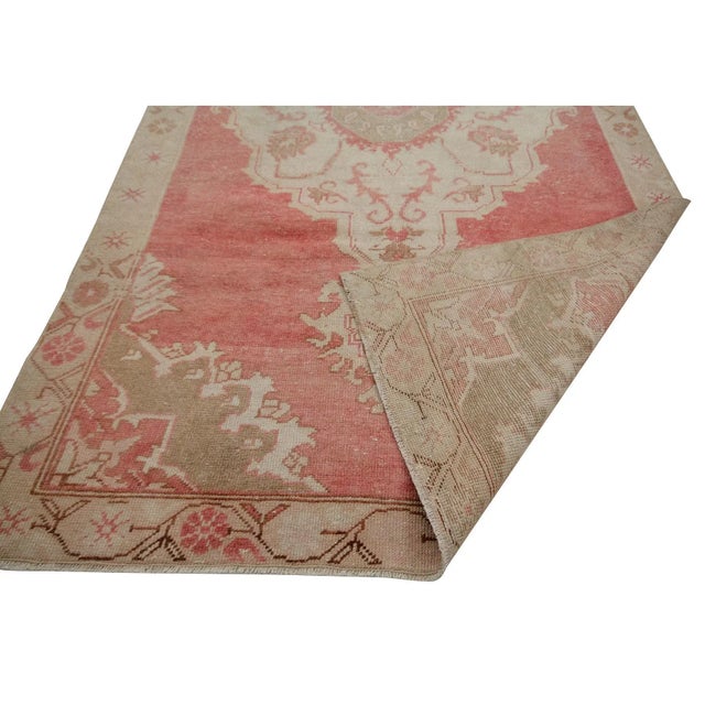 Mid 20th Century Mid 20th Century Vintage Distressed Turkish Rug-4′7″ × 8′2″ For Sale - Image 5 of 7