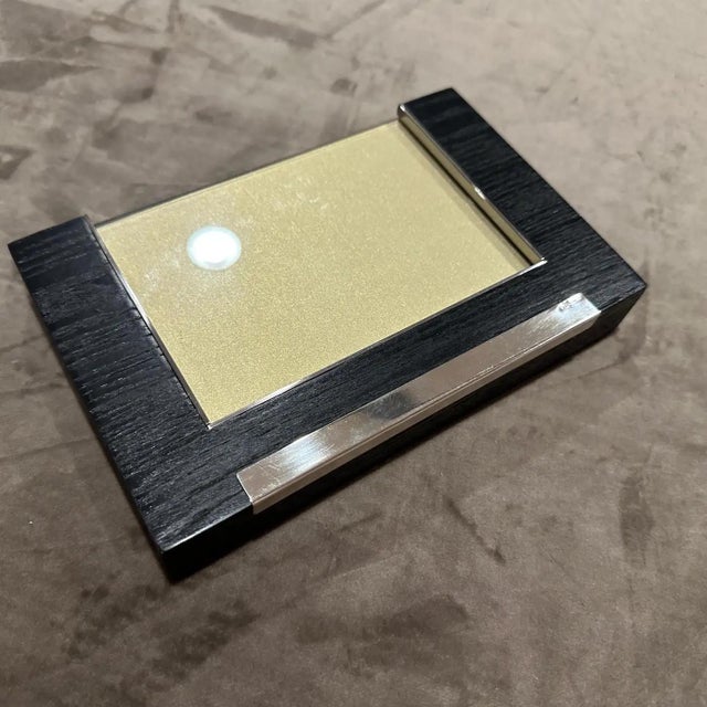 1980s Modern Sterling Silver and Ebonized Wood Picture Frame by Silvan For Sale - Image 6 of 11