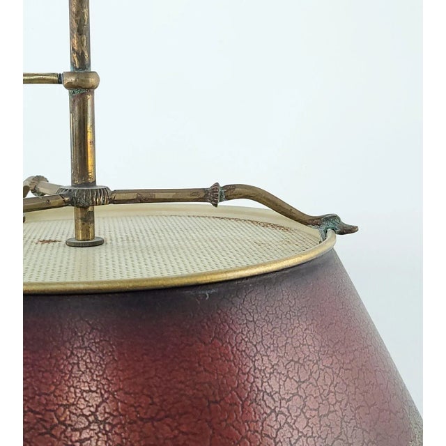 Maroon Belle Epoque Bouillotte Lamp, France Circa 1900 For Sale - Image 8 of 9