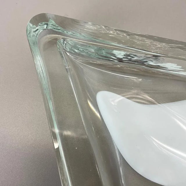 Murano Ice Glass Shell Bowl by Antonio Da Ros for Cenedese, 1970s For Sale - Image 12 of 18