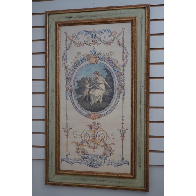 French Pair French Style Classical Framed Wall Art For Sale - Image 3 of 12