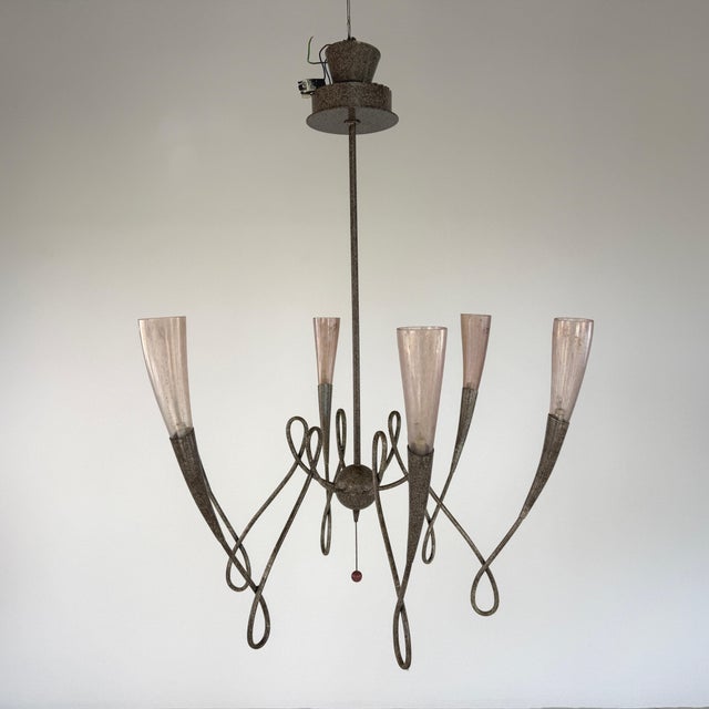 Dimensions: H 41” x W 31.5” Italian Murano glass Chandelier by Jean-Francois Crochet for Sergio Terzani. Please see our...