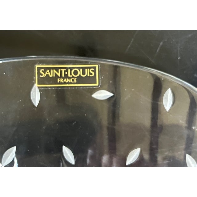 Glass Saint-Louis Mouth Blown and Hand Cut, Scalloped Top Vase For Sale - Image 7 of 13