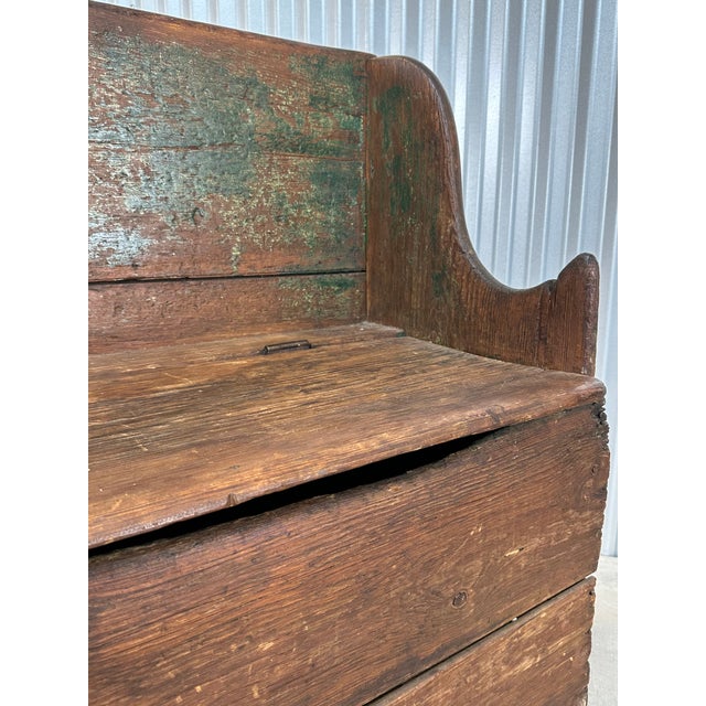 Primitive American Entry Bench /Shoe Storage For Sale - Image 10 of 13
