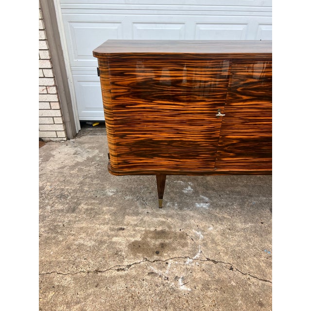 Ebony A Unique French Art Deco Macassar Ebony Sideboard 1940's For Sale - Image 8 of 12