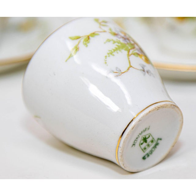 Limoges, France Limoges France Demitasse Tea Cup and Saucers Set Porcelain 1930 For Sale - Image 4 of 10