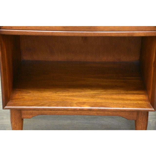 Brown Walnut Mid Century Nightstands - a Pair For Sale - Image 8 of 9