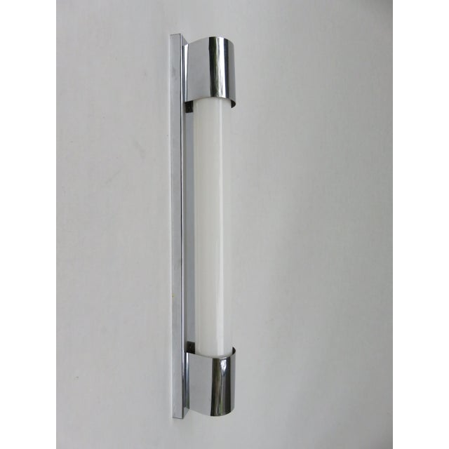 1940s Art Deco Chrome-Plated Wall Sconces, Set of 2 For Sale - Image 5 of 12