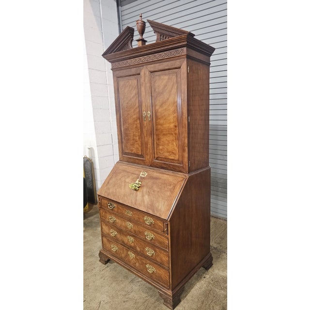 Late 20th Century Baker Historic Charleston Chippendale Mahogany Secretary Desk With Bookcase For Sale In Cleveland - Image 6 of 10
