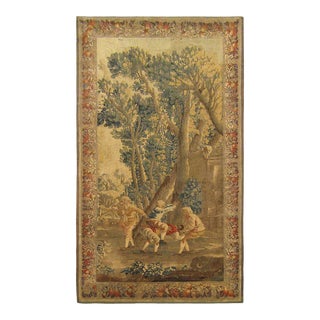 18th Century French Aubusson Rustic Tapestry For Sale