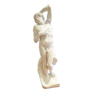 Hiram Powers, Nude The Dying Slave, 19th Century White Carrara Marble For Sale