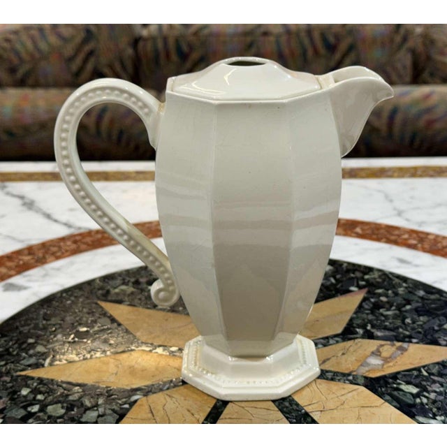 Octagonal Perles Teapot from Creil and Montereau, 19th Century For Sale - Image 15 of 15