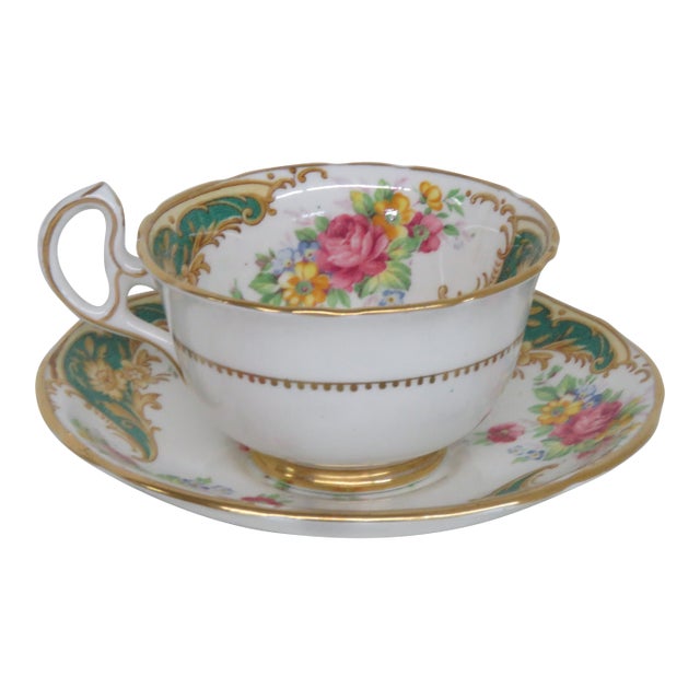 Royal Stafford Gloria Bone China Flowers Tea Cup and Saucer Set 4510b For Sale