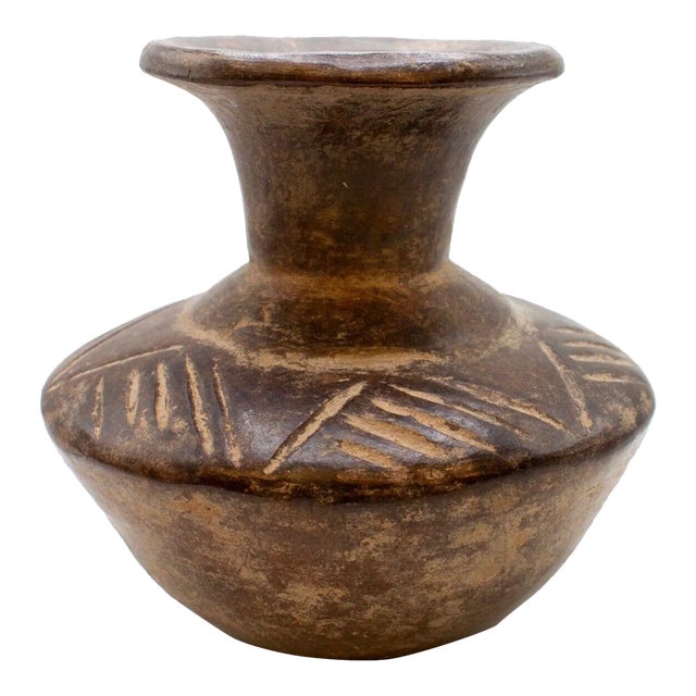 Pre-Columbian Mexico Mayan Vessel Terracotta Pottery For Sale