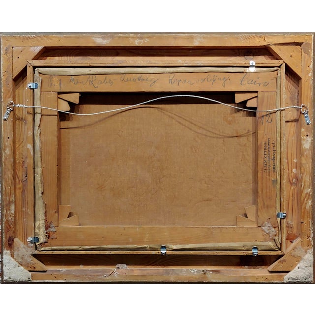 Max Rabes -Old Patriarch Reading the Koran to a Young Man-Orientalist Oil Painting For Sale - Image 9 of 9