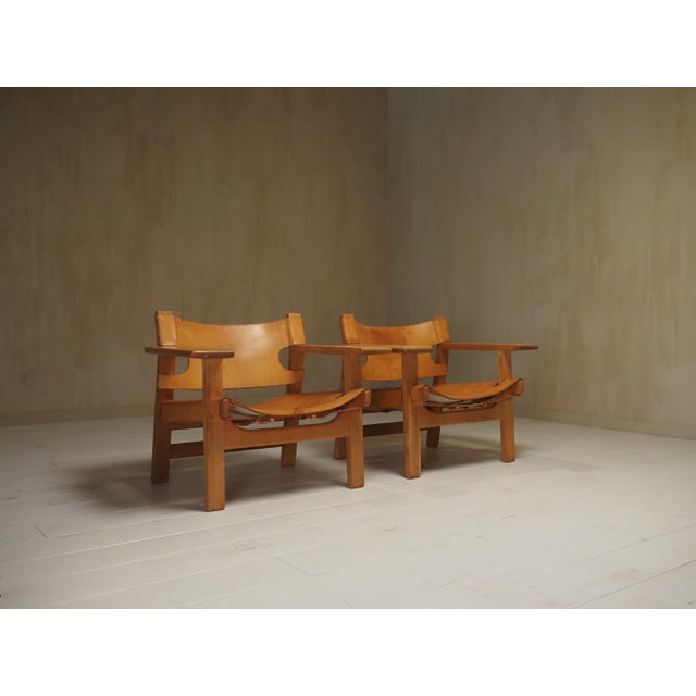 Børge Mogensen Vintage Spanish Chairs by Børge Mogensen for Fredericia Stolefabrik, Denmark, 1960s, Set of 2 For Sale - Image 4 of 14