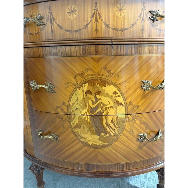 19th Century Louis XVI Style Demilune Commode With Marble Top, 19th Century For Sale - Image 5 of 13