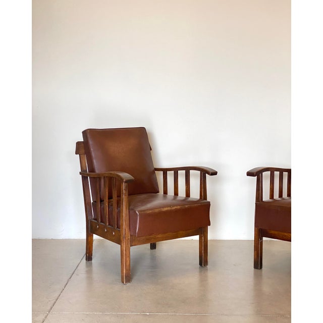 Set of Rustic Oak Armchairs, 1960s For Sale - Image 15 of 16