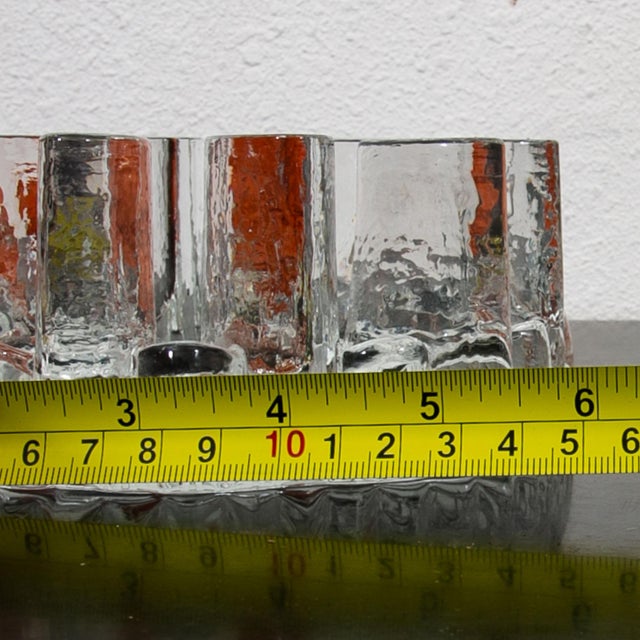 1960s Mid Century Modern Art Crystal Glass Bel Mondo Clear Textured Holder Shutte West For Sale - Image 12 of 12