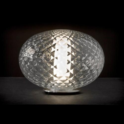 Recuerdo Table Lamp in Textured Blown-Glass by Mariana Pellegrino Soto for Oluce For Sale - Image 4 of 6