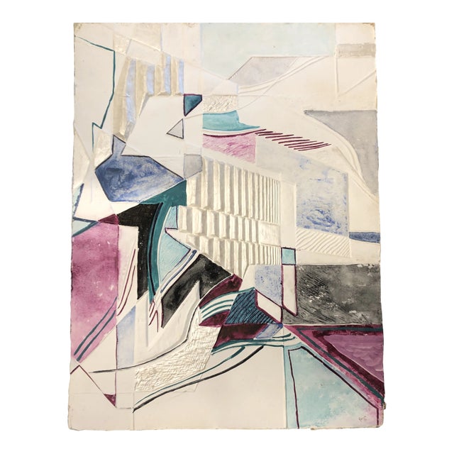 Original Vintage Richard Royce Sculpted Bas Relief Print/Painting Signed For Sale