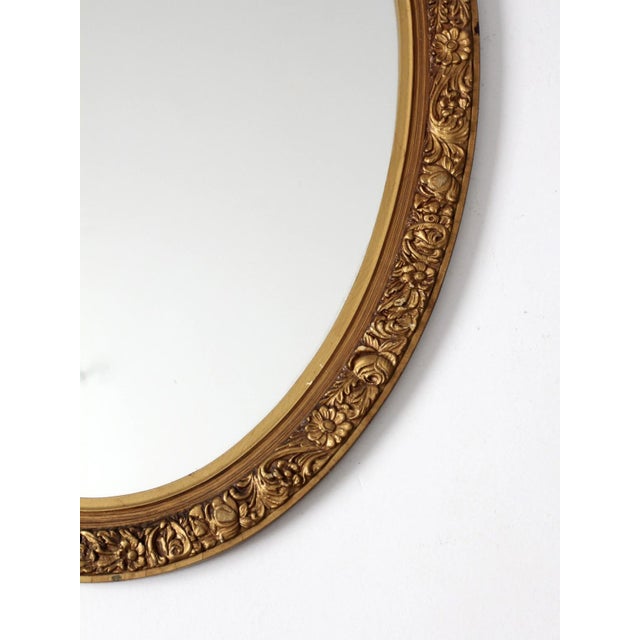 Mid-Century Oval Gilt Wall Mirror For Sale - Image 6 of 10