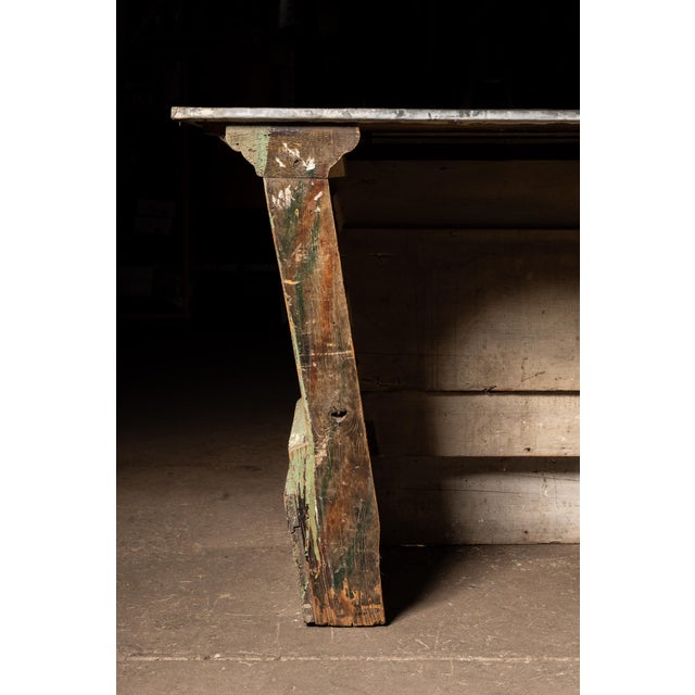 Antique Chippy Zinc-Top General Store Counter For Sale - Image 10 of 15