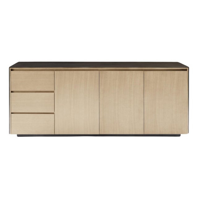 Modern Greg Sheres Style Oak and Bronze Buffet – “Barcelona" For Sale