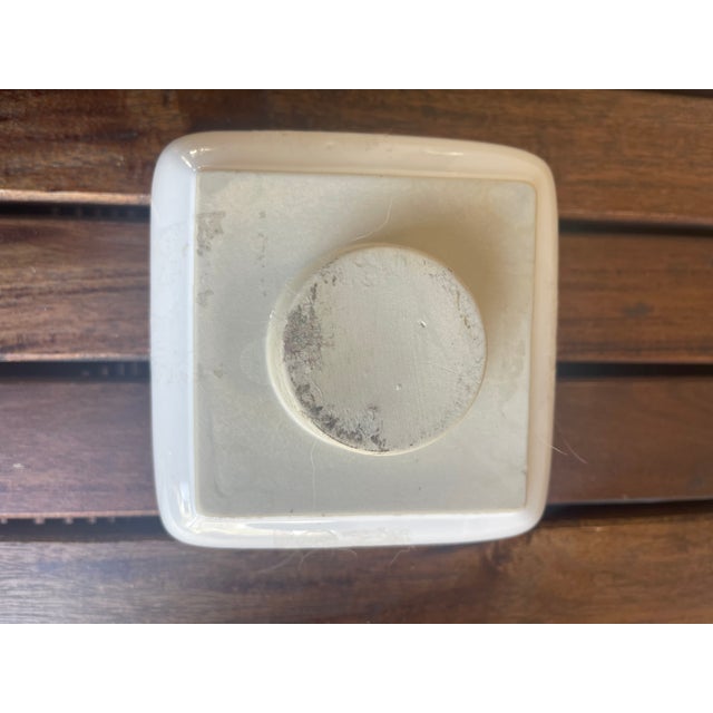 Vintage Tulipiere Vase in Solid Ceramic White For Sale - Image 4 of 6