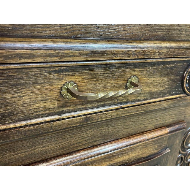 Oak Sideboard in the style of Robert Micheau Vernez, 1950s For Sale - Image 14 of 15