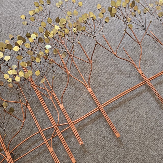 1970s Mid-Century Organic Modern Curtis Jeré Brass Tree Wall Sculpture, 57" For Sale - Image 5 of 18