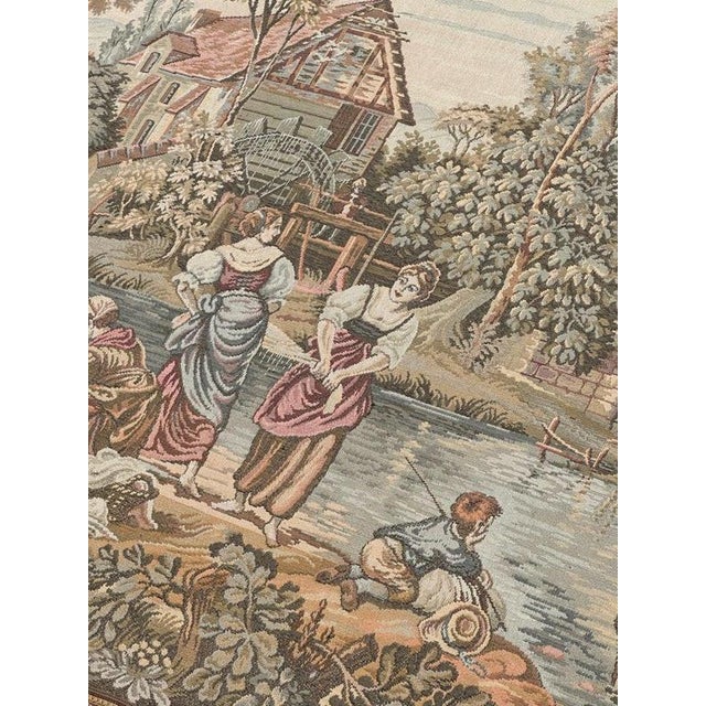 1970s Vintage French Aubusson Style Jacquard Tapestry, 1970s For Sale - Image 5 of 18