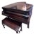 Krakauer Bros. New York Mahogany Baby Grand Piano With Bench For Sale