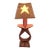 Tramp Art American Folk Art Matchstick Table Lamp With Star Motif For Sale