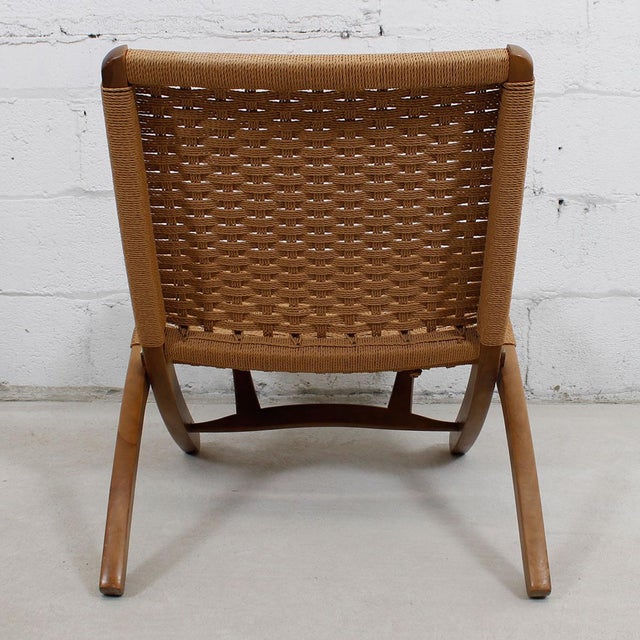 Hans Wegner Style Danish Cord Folding Chairs S/2 Chairish