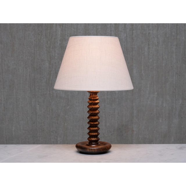 Sculptural Table Lamp in Ash Wood attributed to Charles Dudouyt, France, 1950s For Sale - Image 9 of 11