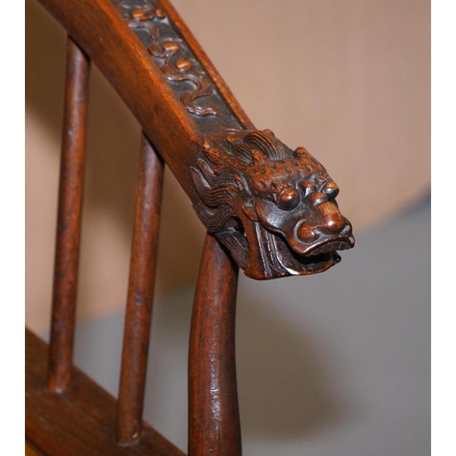 Gold Set of Anglo Chinese Hand Carved Savonarola Armchairs, 1900s For Sale - Image 8 of 18