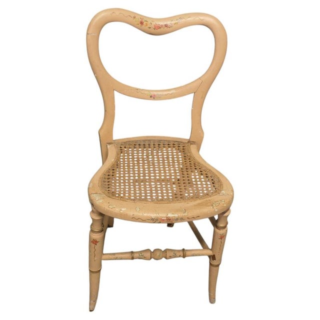 Gold Victorian Painted Balloon Back Bedroom Chair For Sale - Image 8 of 8