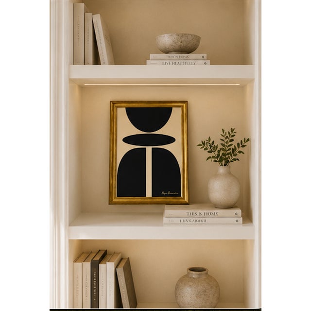 Cream Quiet Monument — Mid-Century Inspired Abstract Acrylic Painting by Bryan Boomershine, Framed For Sale - Image 8 of 8