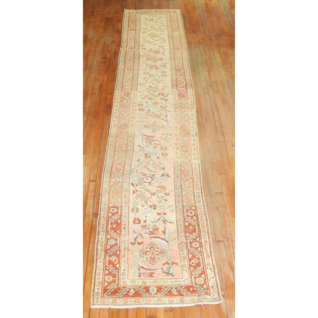 Persian Terracotta Salmon Persian Antique Runner - 2'10" x 15'6" For Sale - Image 3 of 10